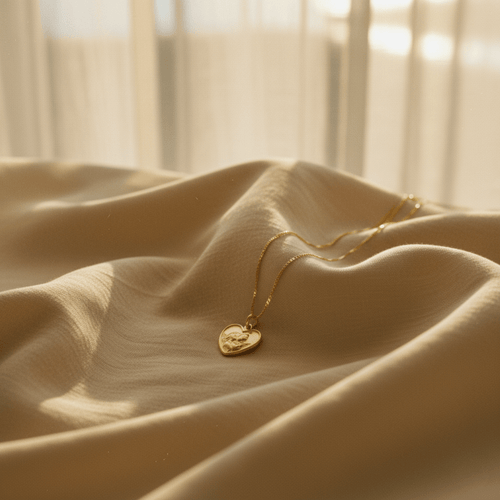 Angel Heart Gold and Silver Pendant Necklace