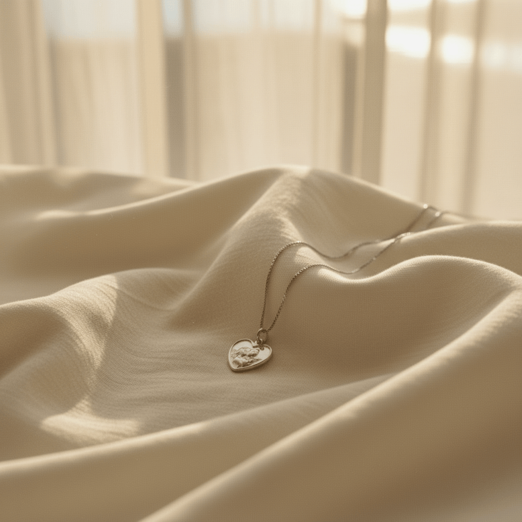 Angel Heart Gold and Silver Pendant Necklace