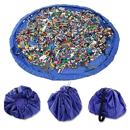 Coussin et organisateur de jouets - Tapis de jeu et sac de rangement 2 en 1 - Tissu Oxford durable - Léger et portable - Solution pour la chambre d'enfant