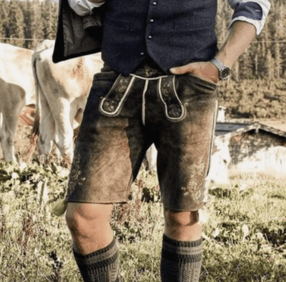 TRADITIONWEAR – Pantalon pour homme style cuir avec design traditionnel