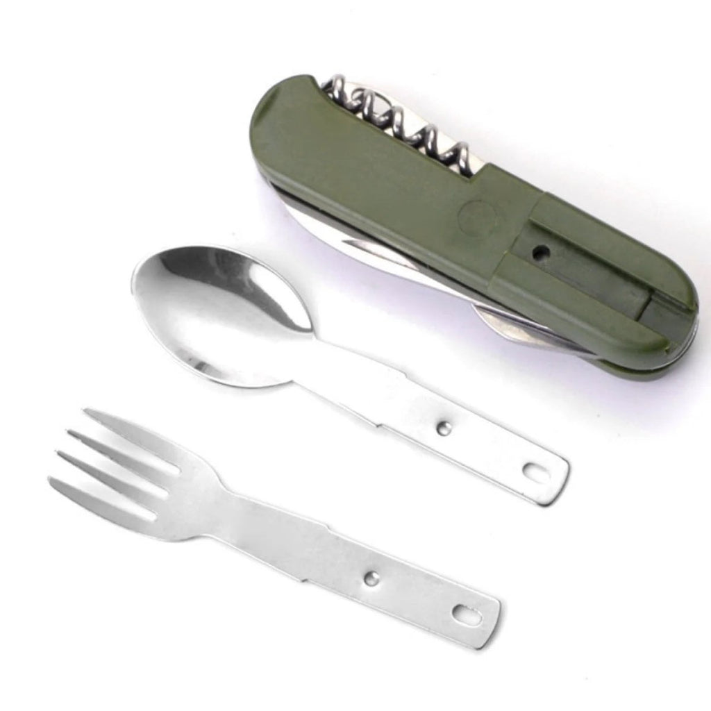 TREKMEAL – 7-in-1 Stainless Steel Outdoor Utensil Set with Foldable Compact Design 3