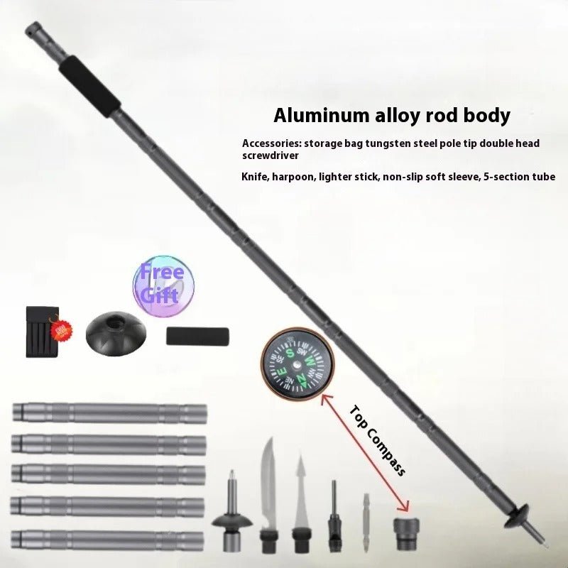 Survival Trekker-tactical hiking stick with multitool function for outdoor & emergencies 4