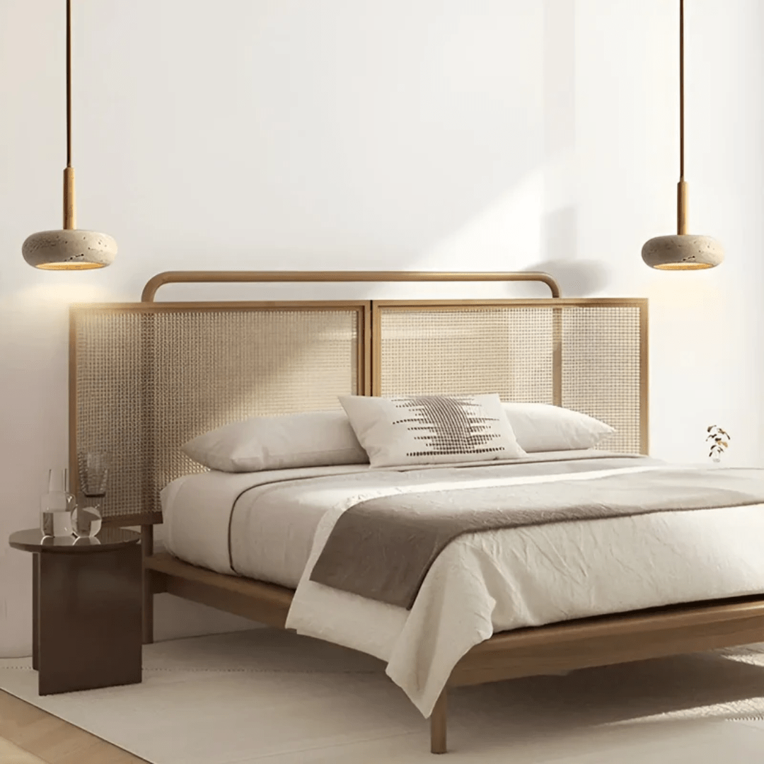 TranquilHalo - LED Retro Plafondlamp in Steen & Hout