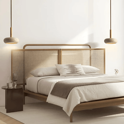 TranquilHalo - LED Retro Plafondlamp in Steen & Hout