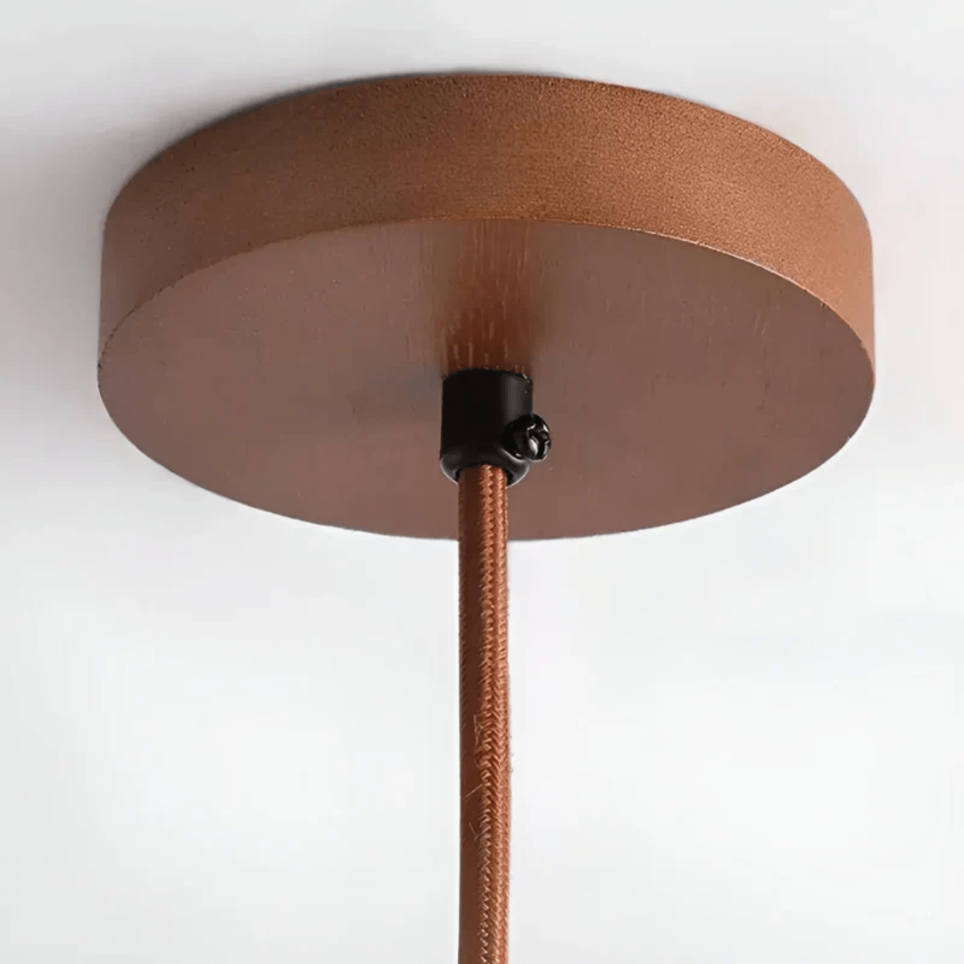 TranquilHalo - LED Retro Plafondlamp in Steen & Hout