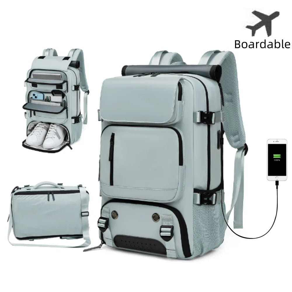 TRAVELMAX Pack - Waterdichte reisrugzak met USB-poort, schoenenvak & anti-diefstal zakje