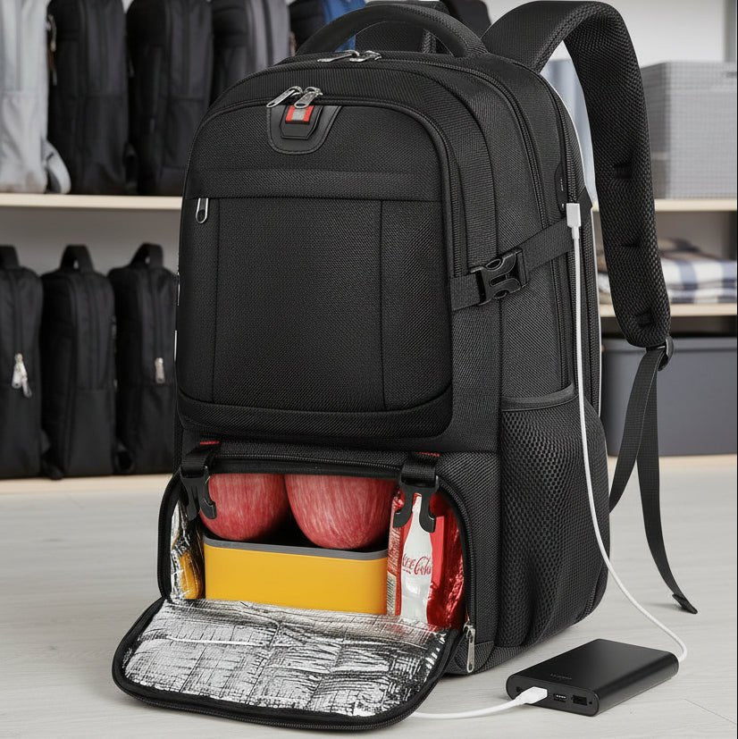 Versatile Laptop Backpack with Insulated Compartment & USB Port for Travel 0