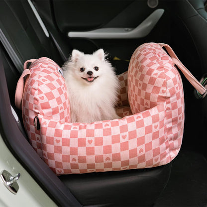 Dog seat bed for cars with adjustable seat belts and washable cover - comfortable and non -slip for safe trips 10