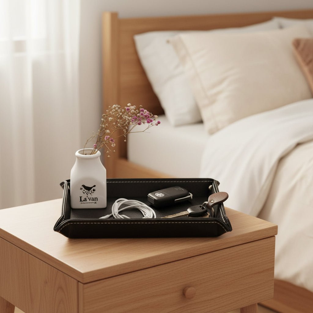 DESKVALE – Multi-Use Leather Storage Tray for Home & Office 3