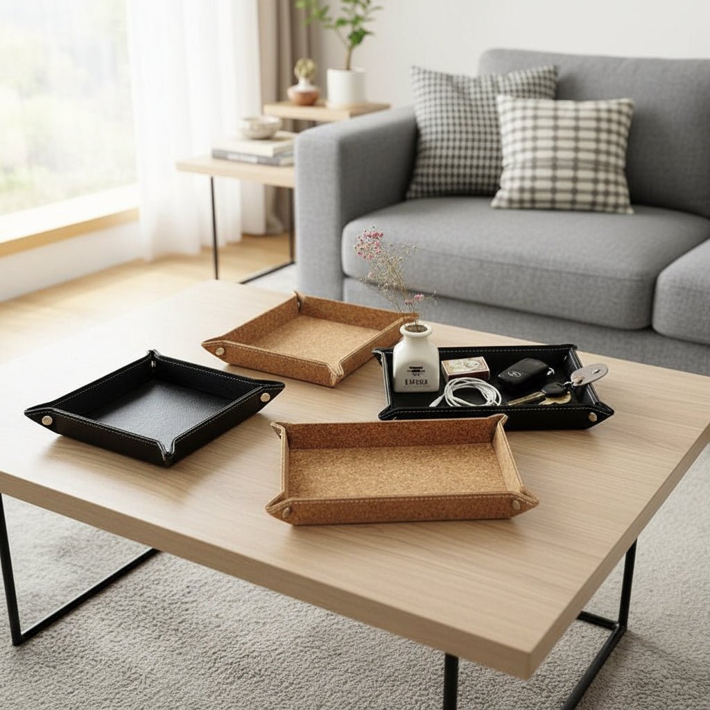 DESKVALE – Multi-Use Leather Storage Tray for Home & Office 1