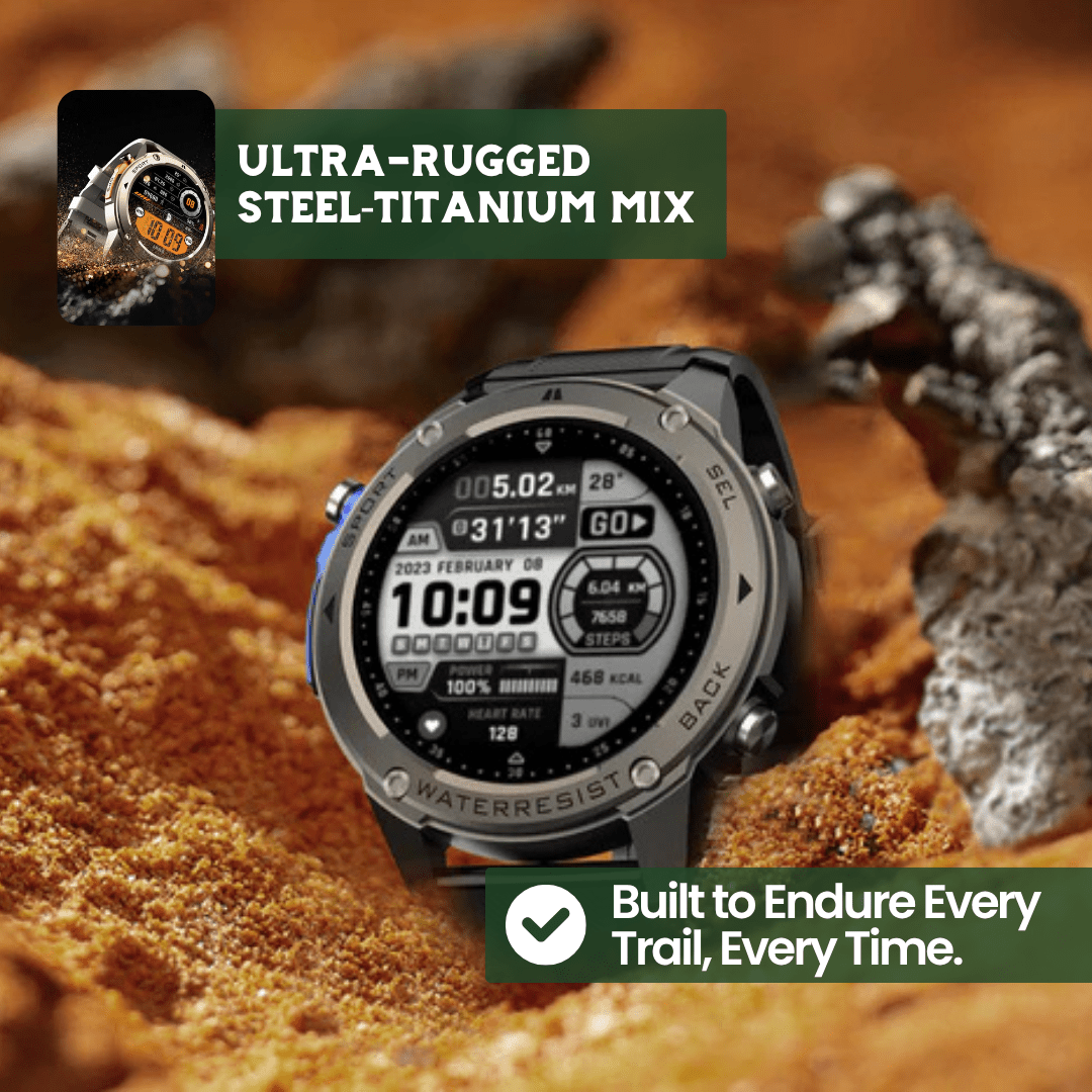 TrekSight X – Rugged Smartwatch with GPS and Health Tracking