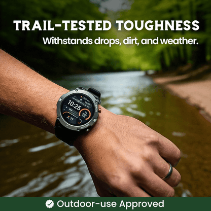 TrekSight X – Relógio Inteligente Resistente com GPS e Monitorização de Saúde