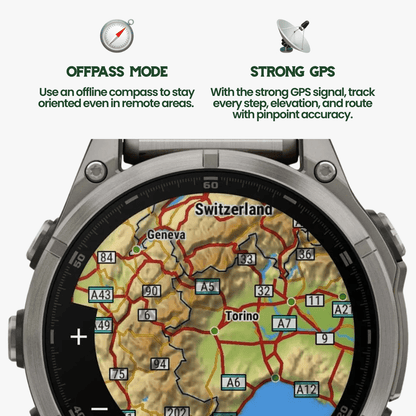 TrekSight X – Relógio Inteligente Resistente com GPS e Monitorização de Saúde