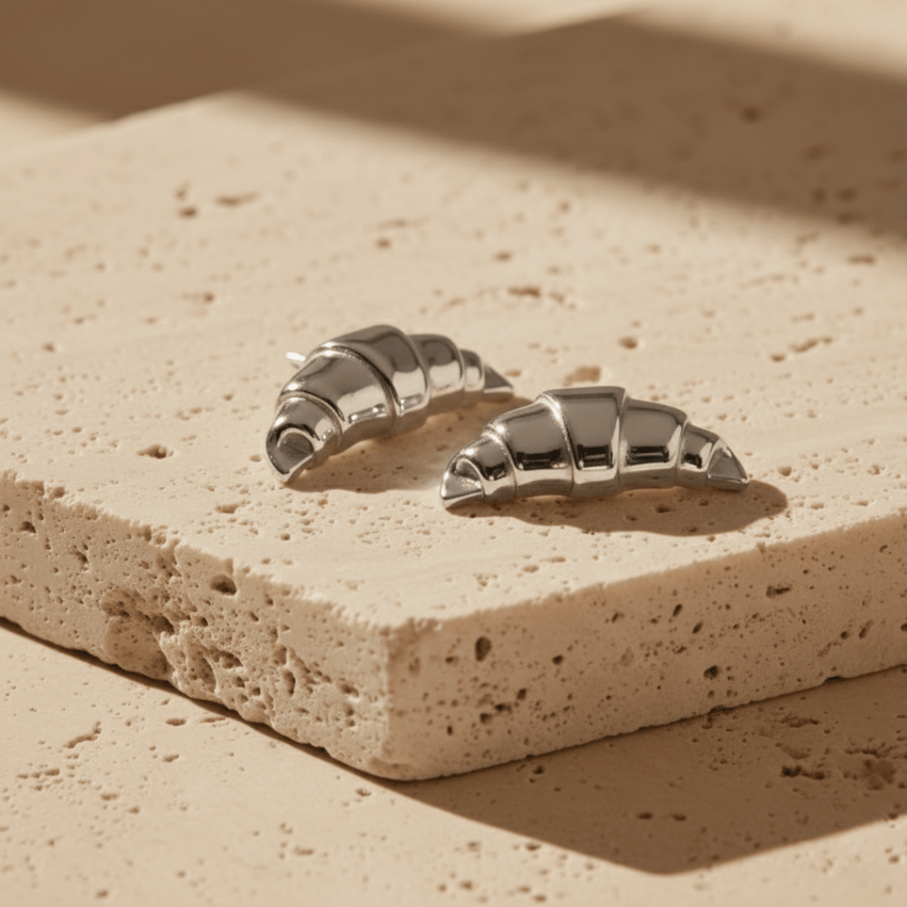 Vergulde Spiraal Nautilus Goud en Zilveren Croissant Oorbellen