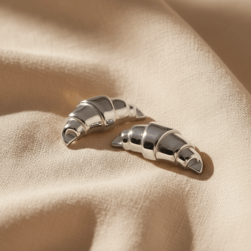 Vergulde Spiraal Nautilus Goud en Zilveren Croissant Oorbellen