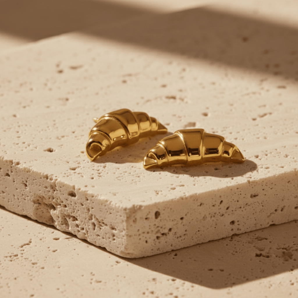 Vergulde Spiraal Nautilus Goud en Zilveren Croissant Oorbellen