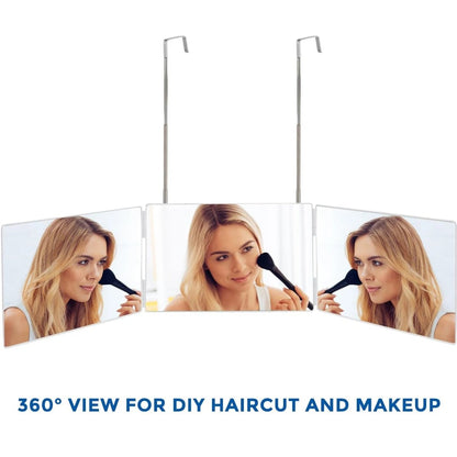 Triflex Mirror-foldable 3-way mirror with hook for make-up, hair styling & shaving 3