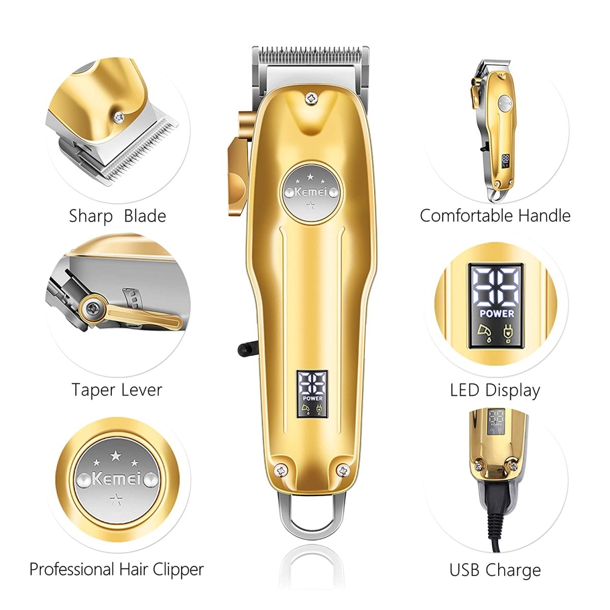 Trimax Pro – Tondeuse à cheveux sans fil avec écran LED