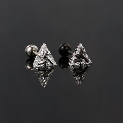 TRISILVER – Brincos Triângulo com Fecho de Pressão, Design Leve e Moderno