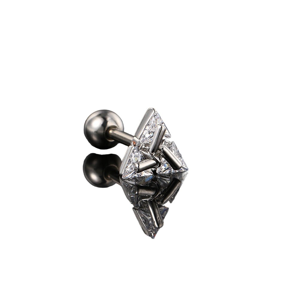 TRISILVER – Brincos Triângulo com Fecho de Pressão, Design Leve e Moderno