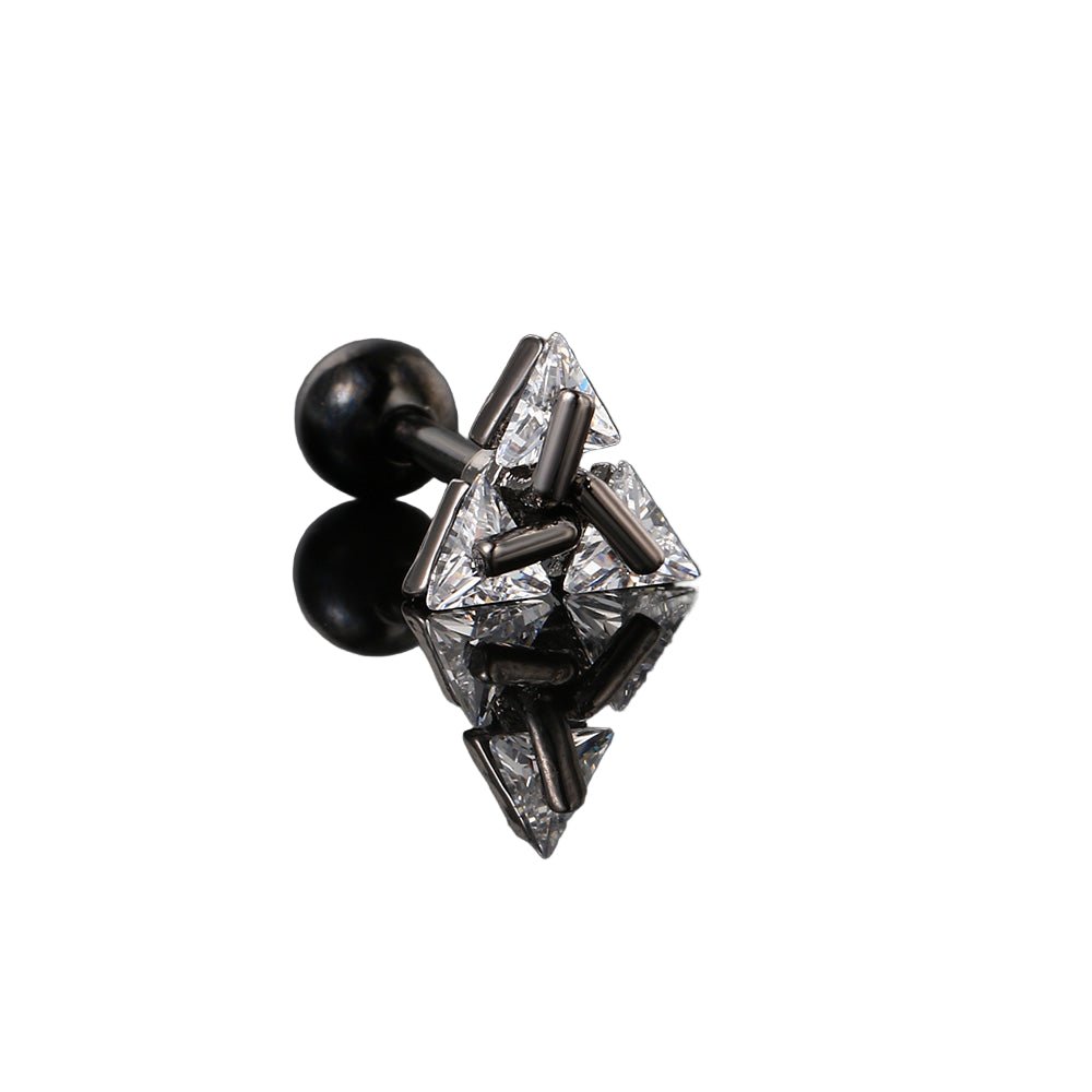 TRISILVER – Brincos Triângulo com Fecho de Pressão, Design Leve e Moderno