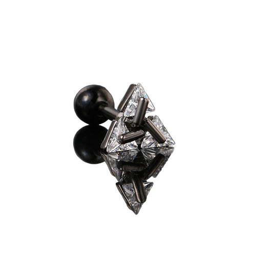 TRISILVER – Boucles d'oreilles triangulaires avec fermoir à poussette, design léger et moderne