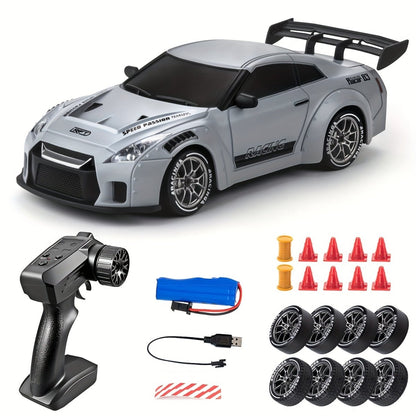 ULTIMATE DRIFT RACER - Coche RC a escala 1:24 con ruedas LED y acción 4x4