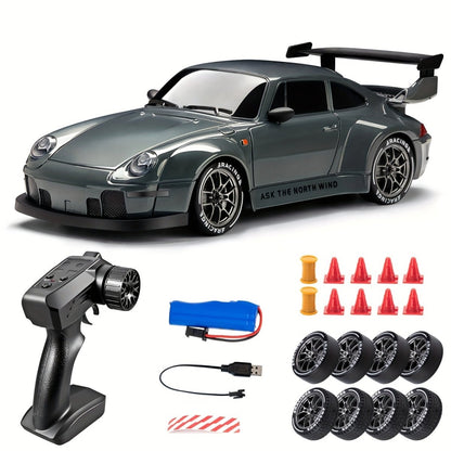 ULTIMATE DRIFT RACER - Coche RC a escala 1:24 con ruedas LED y acción 4x4