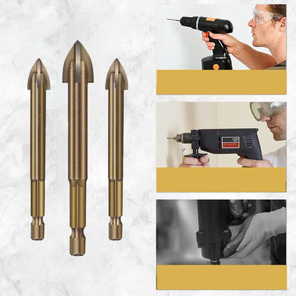 Universal Drill Bit Set of 5 for Ceramic, Glass, Marble – High-Quality YG6X Alloy with Precision Design-6