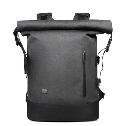 Mochila URBANTRAIL Rolltop – Mochila de Viagem Expansível e Impermeável com Porta USB e Compartimento para Portátil