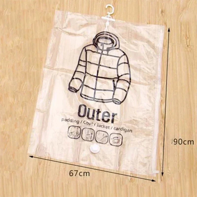 Sacos de Armazenamento a Vácuo – Organizador de Roupas que Poupa Espaço – Proteção contra Pó e Humidade – Solução Reutilizável para o Guarda-Roupa