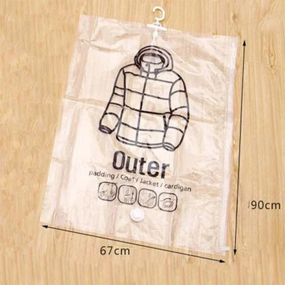 Sacos de Armazenamento a Vácuo – Organizador de Roupas que Poupa Espaço – Proteção contra Pó e Humidade – Solução Reutilizável para o Guarda-Roupa