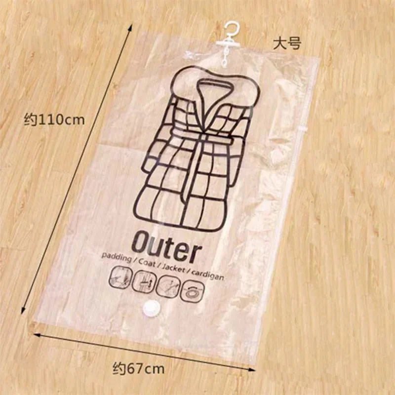 Sacos de Armazenamento a Vácuo – Organizador de Roupas que Poupa Espaço – Proteção contra Pó e Humidade – Solução Reutilizável para o Guarda-Roupa