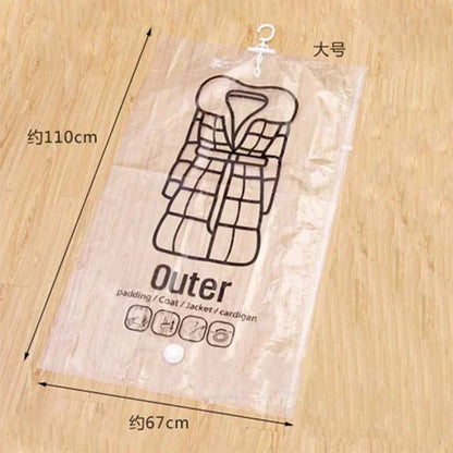 Sacos de Armazenamento a Vácuo – Organizador de Roupas que Poupa Espaço – Proteção contra Pó e Humidade – Solução Reutilizável para o Guarda-Roupa