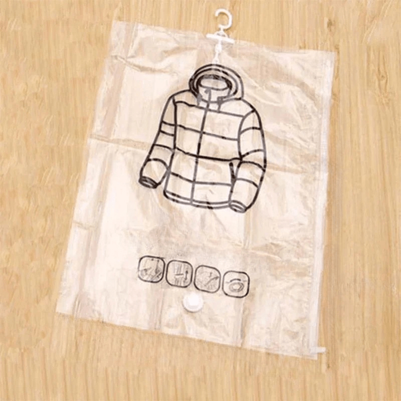 Sacos de Armazenamento a Vácuo – Organizador de Roupas que Poupa Espaço – Proteção contra Pó e Humidade – Solução Reutilizável para o Guarda-Roupa