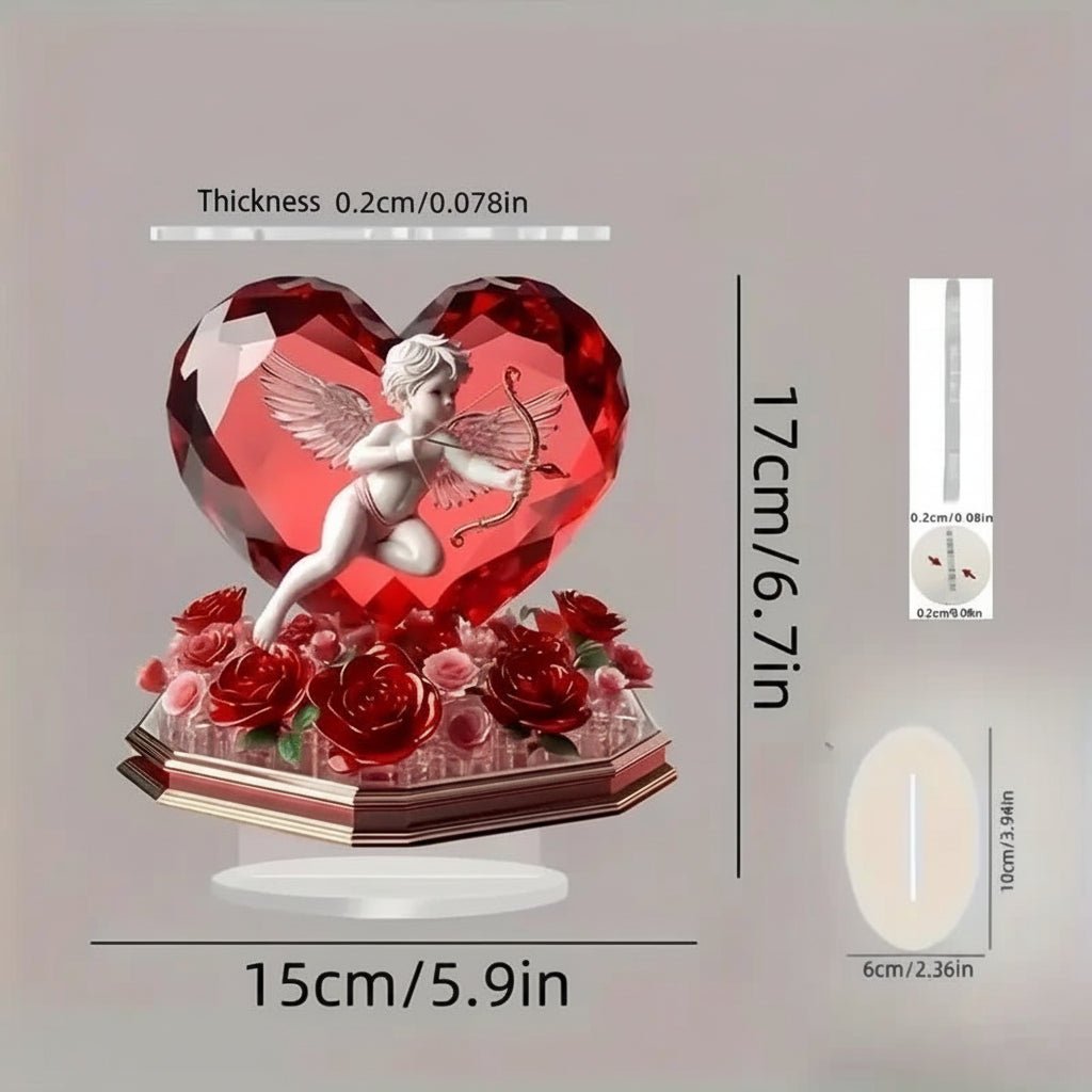 VALENTIA – Elegant Cupid and Rose Heart Decoration for Valentine’s Day Gifting