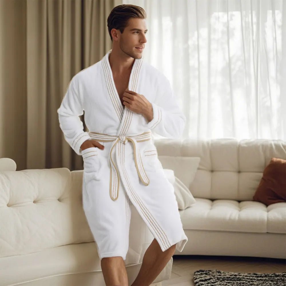 Veluxe – Robe de Banho Elegante de Veludo para Homem com Conjunto de Roupa Interior