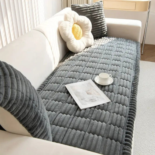 Plush Microfiber Sofa Cover - Elegant Slipcover Sofa with Anti-Slip Design 0