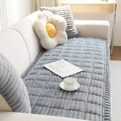 Plush Microfiber Sofa Cover - Elegant Slipcover Sofa with Anti-Slip Design 5