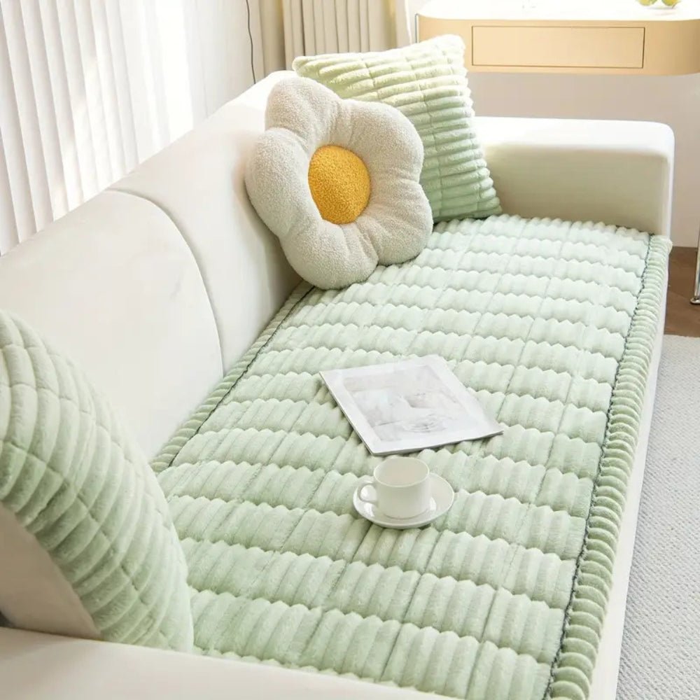 Plush Microfiber Sofa Cover - Elegant Slipcover Sofa with Anti-Slip Design 1