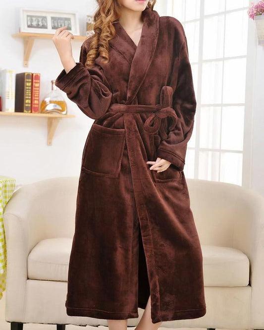 VelvetAura – Peignoir long en polaire premium pour femmes