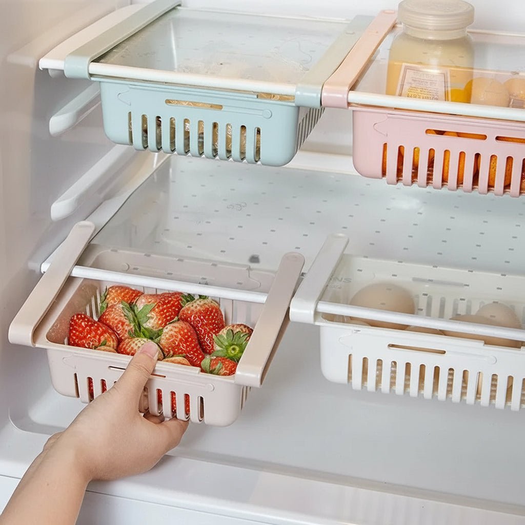 FRIDGEDRAW – Extendable hanging box for eggs, fruit & kitchen organization 1