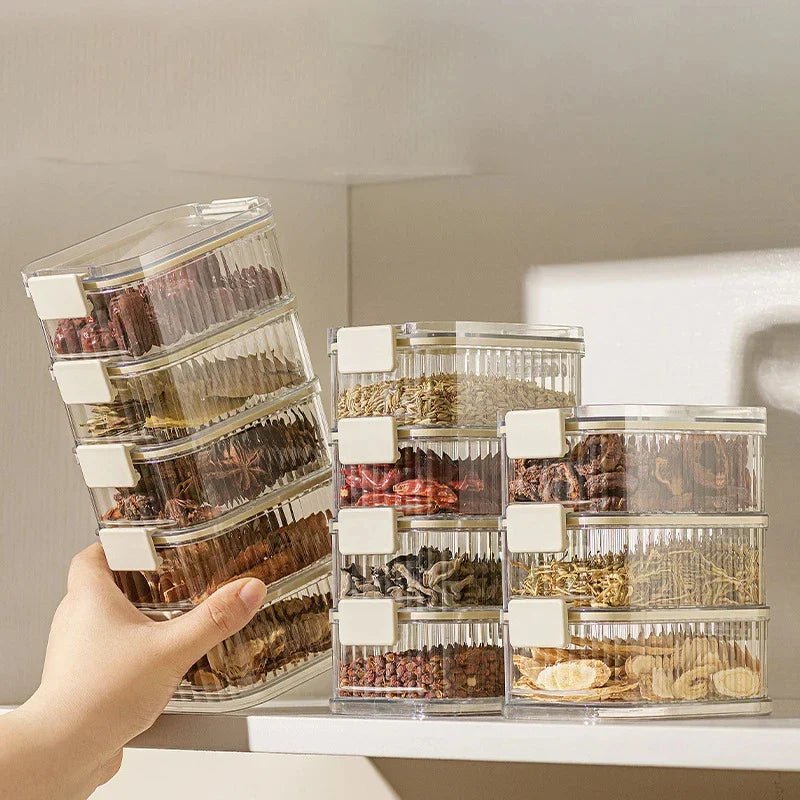 VERTISPICE – Multi-Layer Stackable Spice Storage Containers for Freshness & Organization