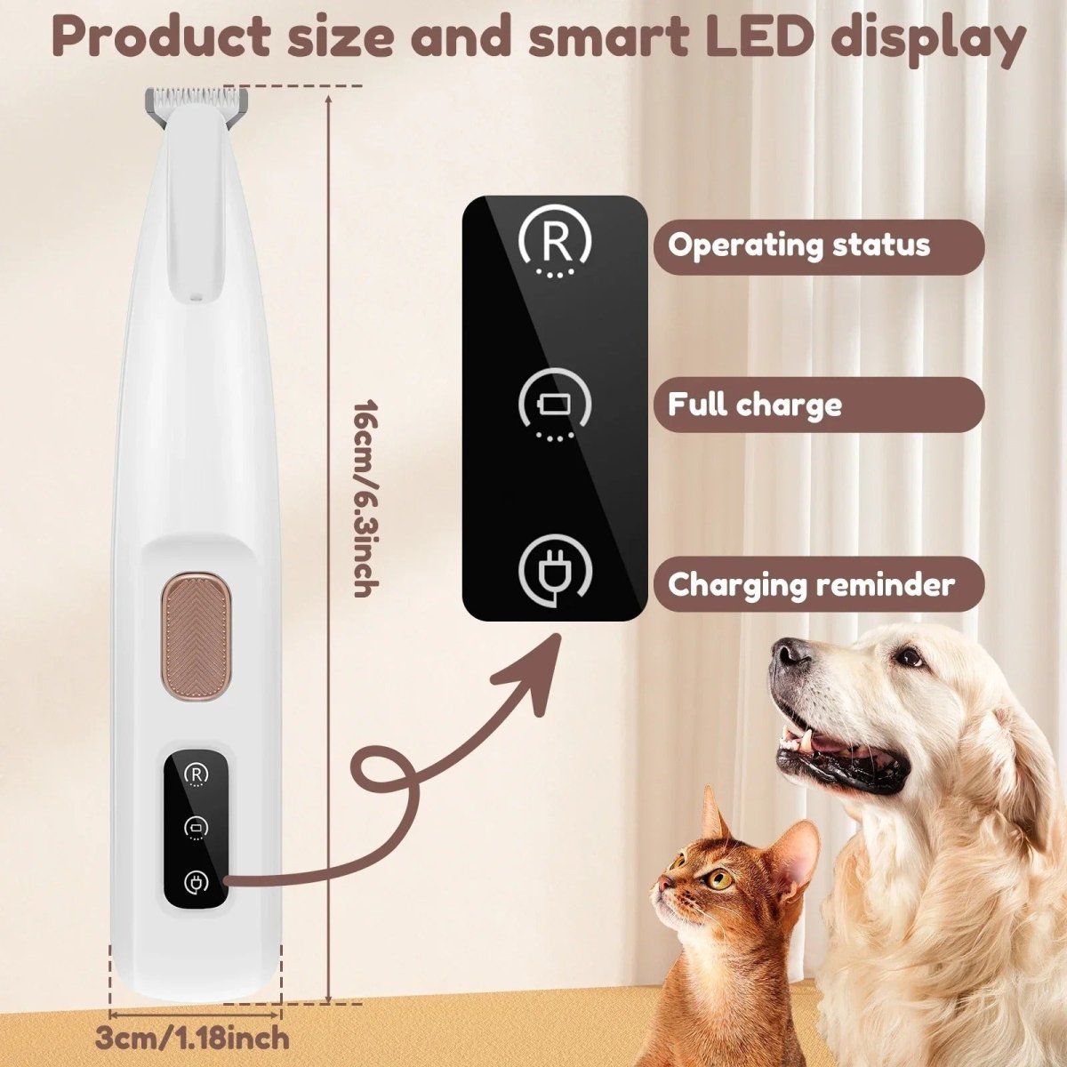  Victor Precision - quiet pet trimmer with LED for precise paw care-5