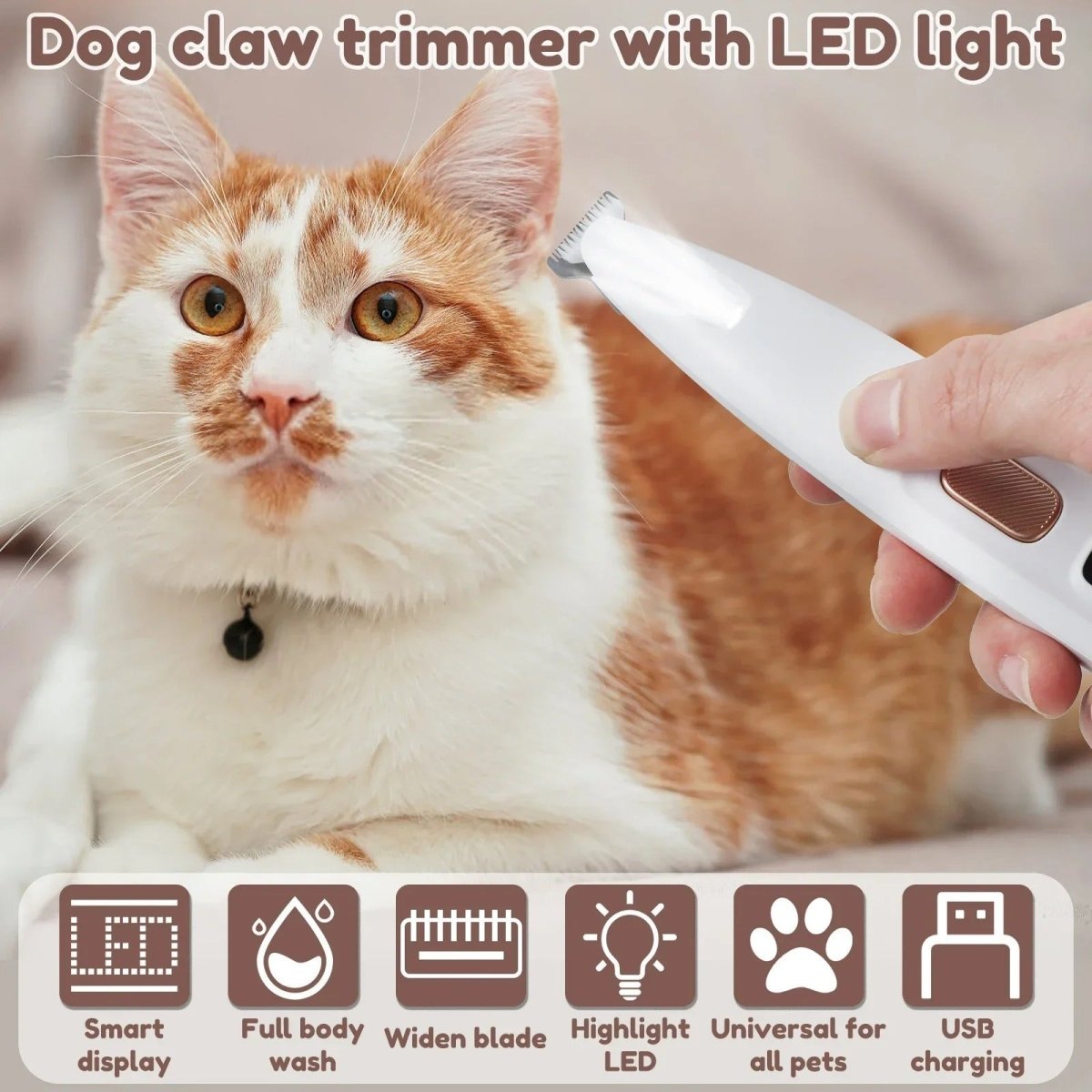  Victor Precision - quiet pet trimmer with LED for precise paw care-6