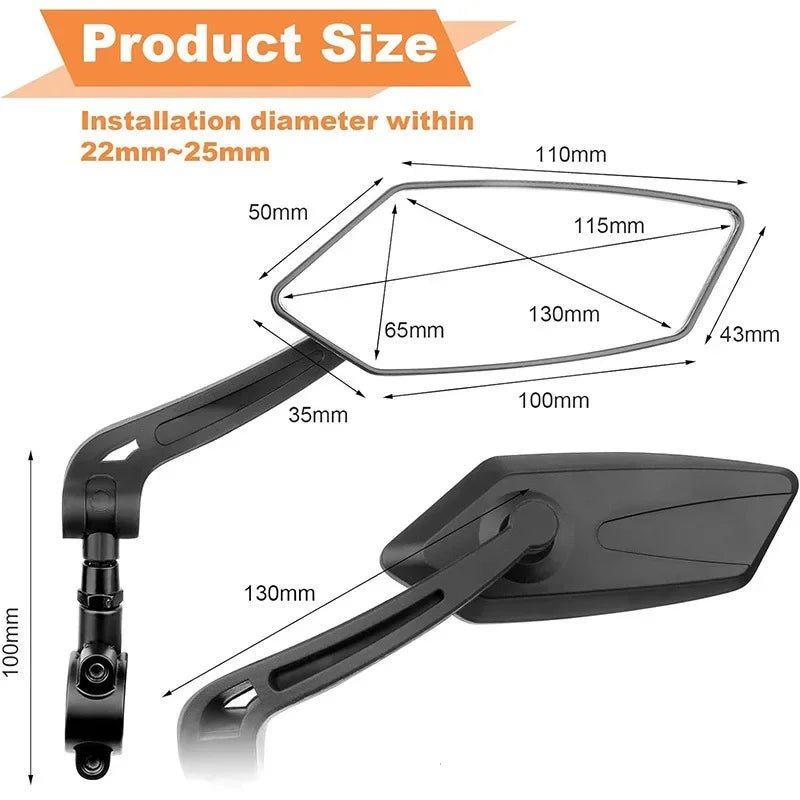 RIDESIGHT 360 – Adjustable Bike Rear View Mirror with Wide-Angle Visibility 3