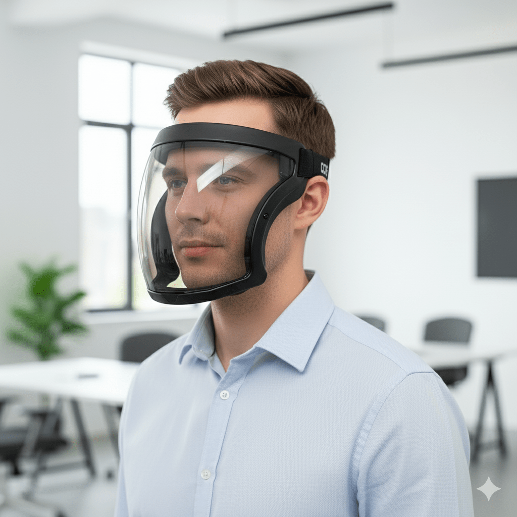 VISIONSAFE – Full-Coverage Adjustable Face Shield with Anti-Fog & PM2.5 Filter