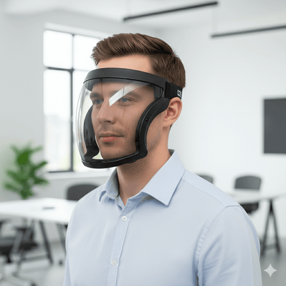 VISIONSAFE – Full-Coverage Adjustable Face Shield with Anti-Fog & PM2.5 Filter