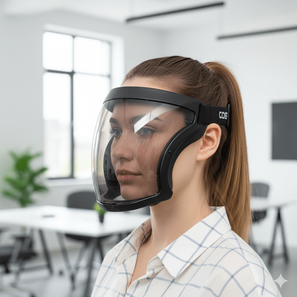 VISIONSAFE – Full-Coverage Adjustable Face Shield with Anti-Fog & PM2.5 Filter