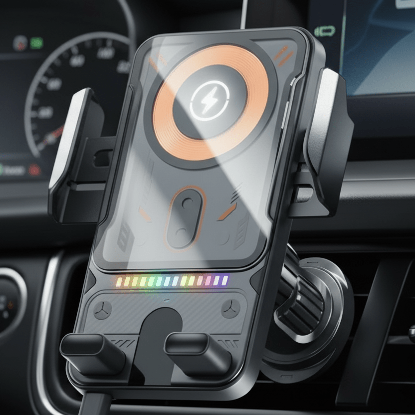 PowerDrive Pro - 2-in-1 Car Phone Holder & Wireless Charger with Auto Rotation 1